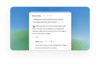 Annotation thread with learner comments