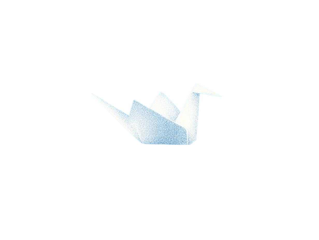 White origami crane