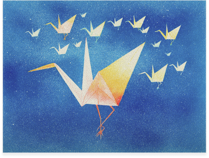 Origami crane illustration